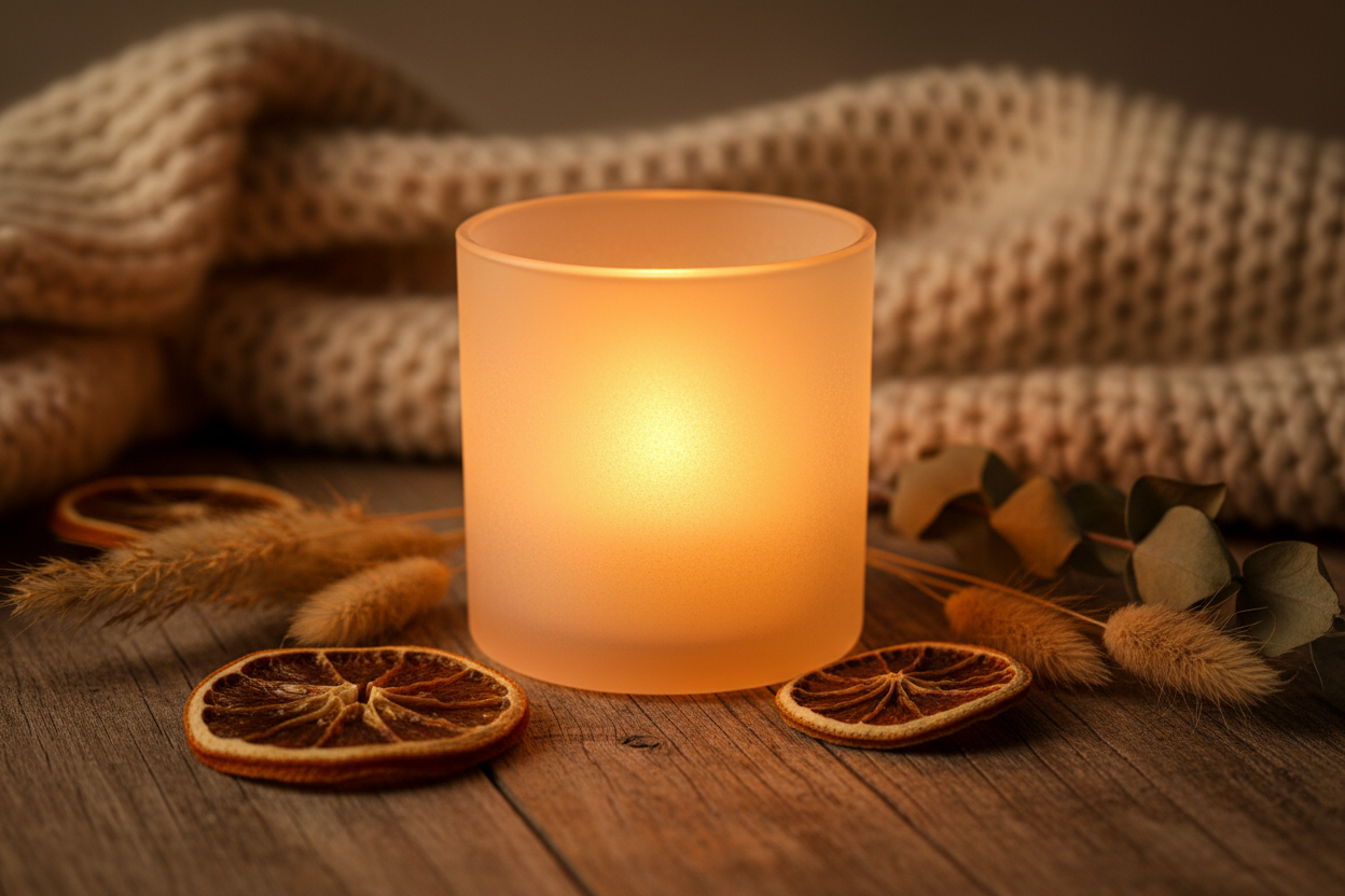 Frosted Glass Candle Vessel